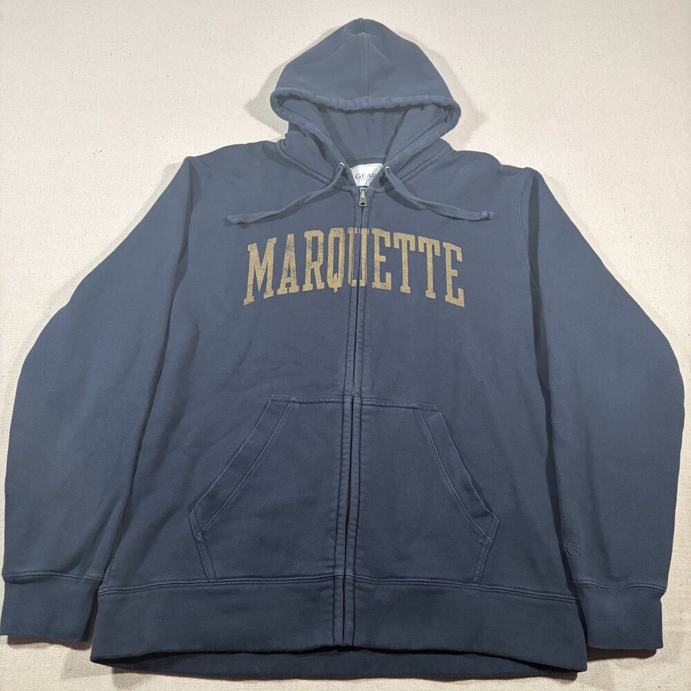 Gear For Sports Marquette University Full Zip Hoodie Navy Blue Mens L